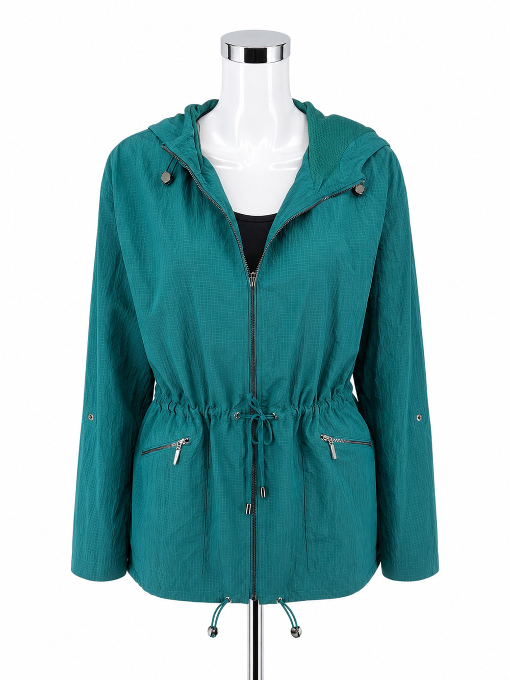 Chico's Size 14 Turquoise Hooded Anorak Windbreaker New With Tags Jacket